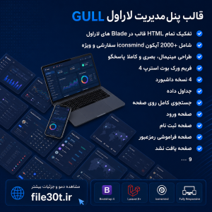 قالب پنل مدیریت لاراول Gull